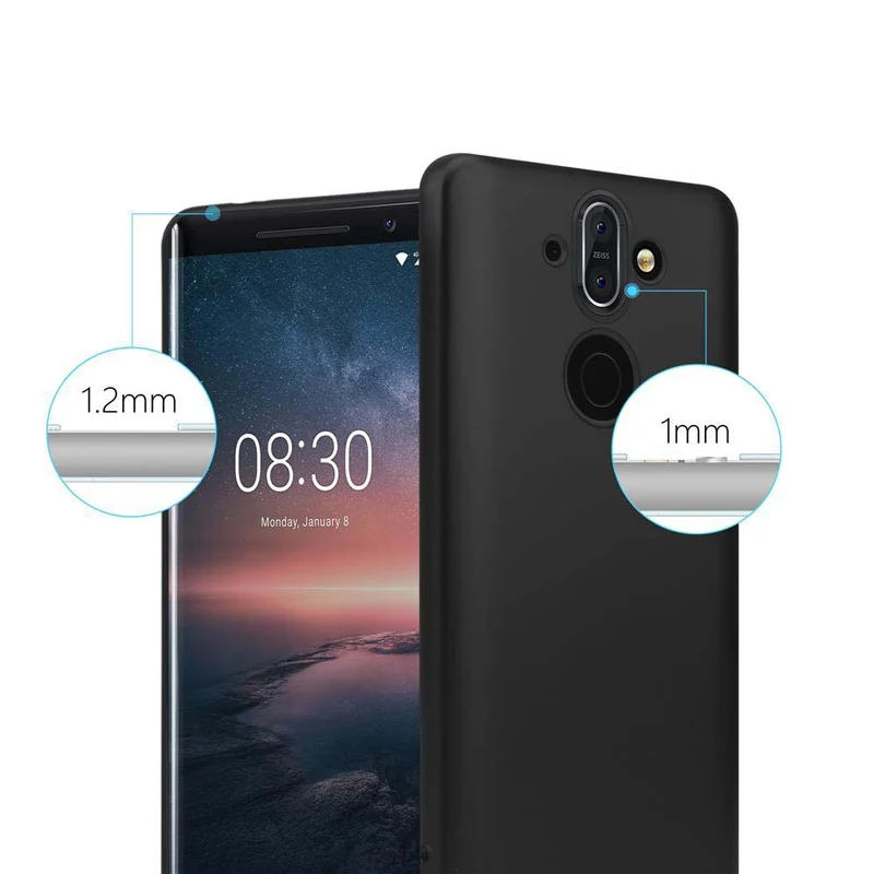 Cadorabo Hülle kompatibel mit Nokia 8 Sirocco Schutzhülle aus flexiblem TPU Silikon