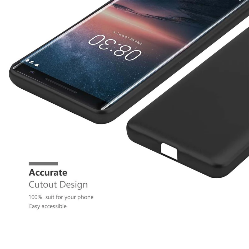 Cadorabo Hülle kompatibel mit Nokia 8 Sirocco Schutzhülle aus flexiblem TPU Silikon