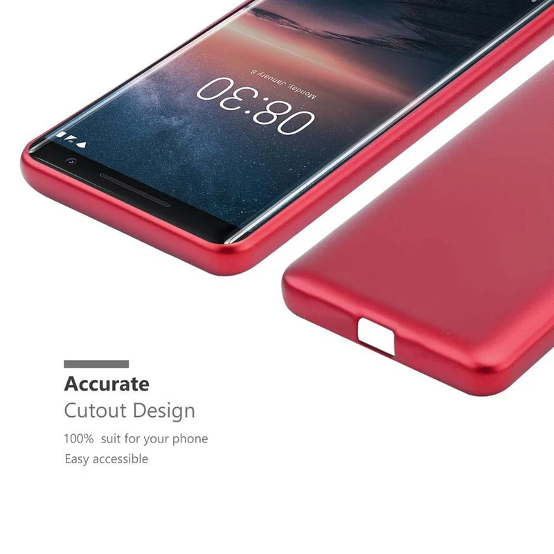 Cadorabo Hülle kompatibel mit Nokia 8 Sirocco Schutzhülle aus flexiblem TPU Silikon
