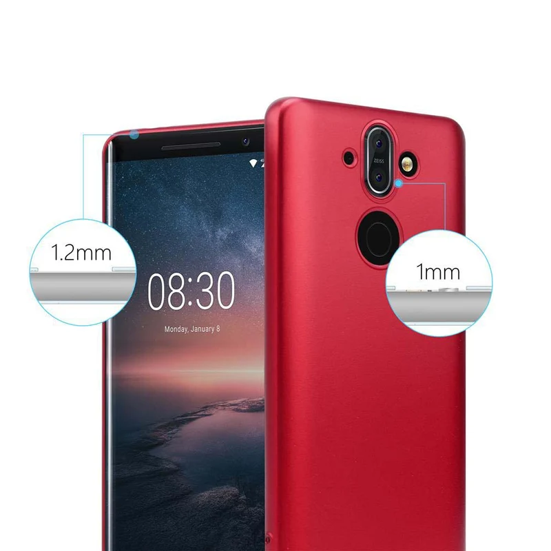 Cadorabo Hülle kompatibel mit Nokia 8 Sirocco Schutzhülle aus flexiblem TPU Silikon