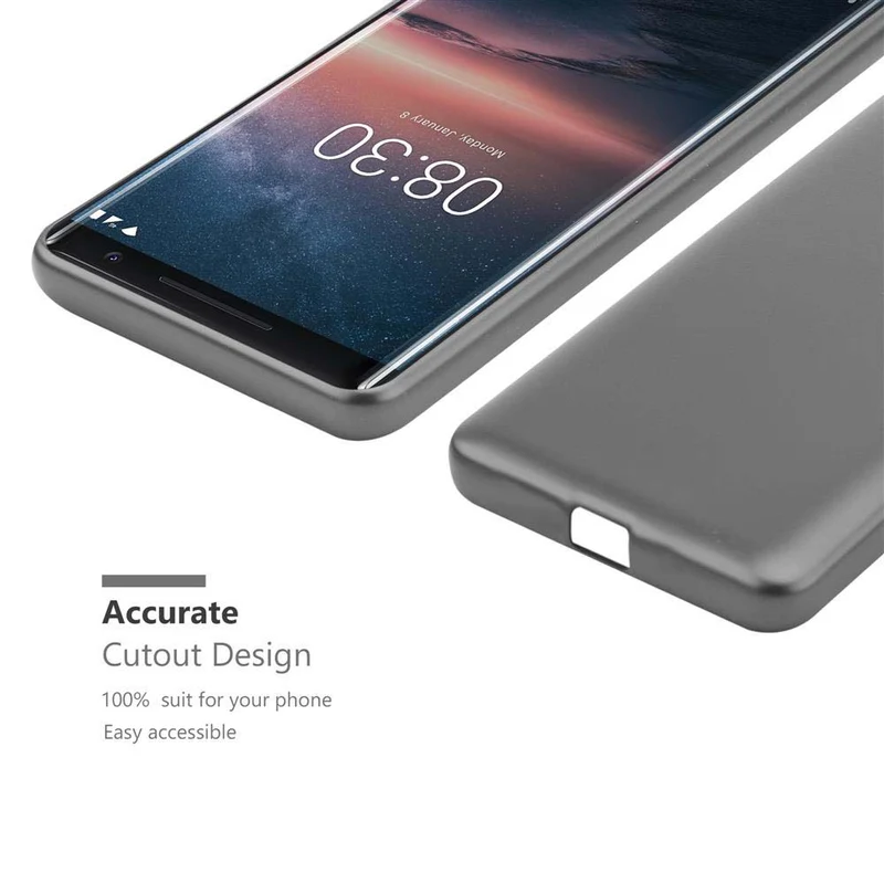 Cadorabo Hülle kompatibel mit Nokia 8 Sirocco Schutzhülle aus flexiblem TPU Silikon