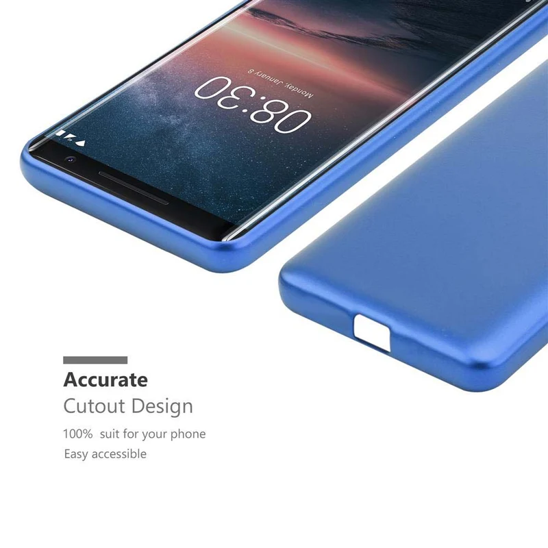 Cadorabo Hülle kompatibel mit Nokia 8 Sirocco Schutzhülle aus flexiblem TPU Silikon