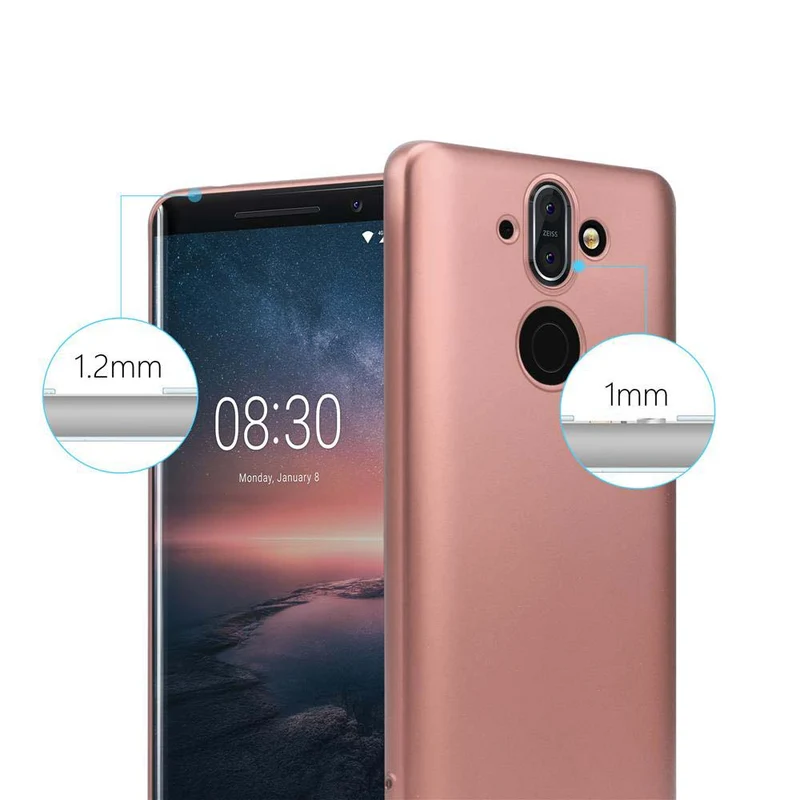 Cadorabo Hülle kompatibel mit Nokia 8 Sirocco Schutzhülle aus flexiblem TPU Silikon