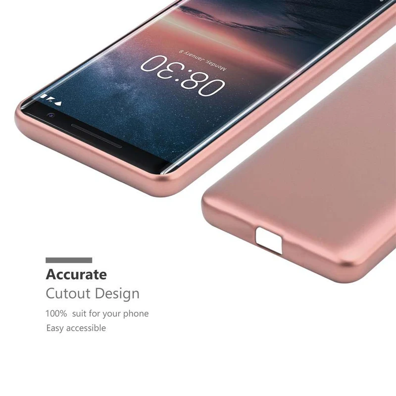 Cadorabo Hülle kompatibel mit Nokia 8 Sirocco Schutzhülle aus flexiblem TPU Silikon