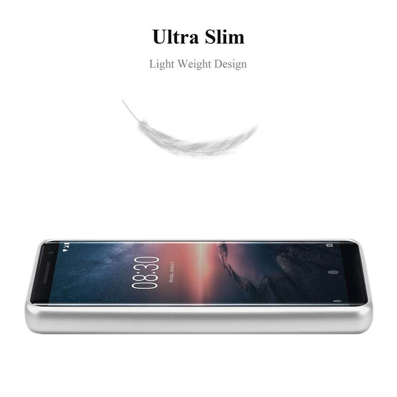 Cadorabo Hülle kompatibel mit Nokia 8 Sirocco Schutzhülle aus flexiblem TPU Silikon