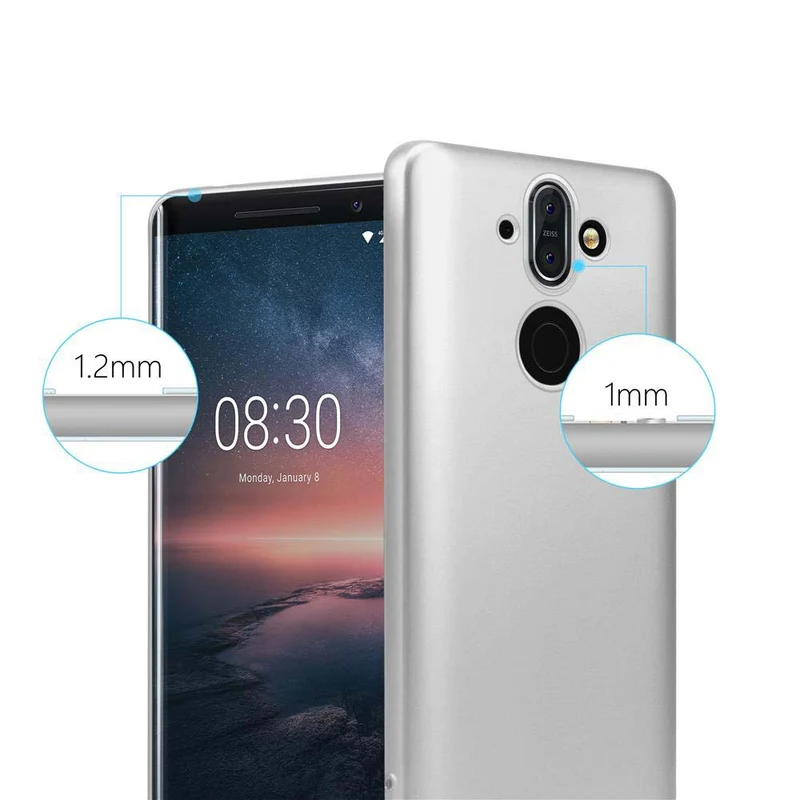Cadorabo Hülle kompatibel mit Nokia 8 Sirocco Schutzhülle aus flexiblem TPU Silikon