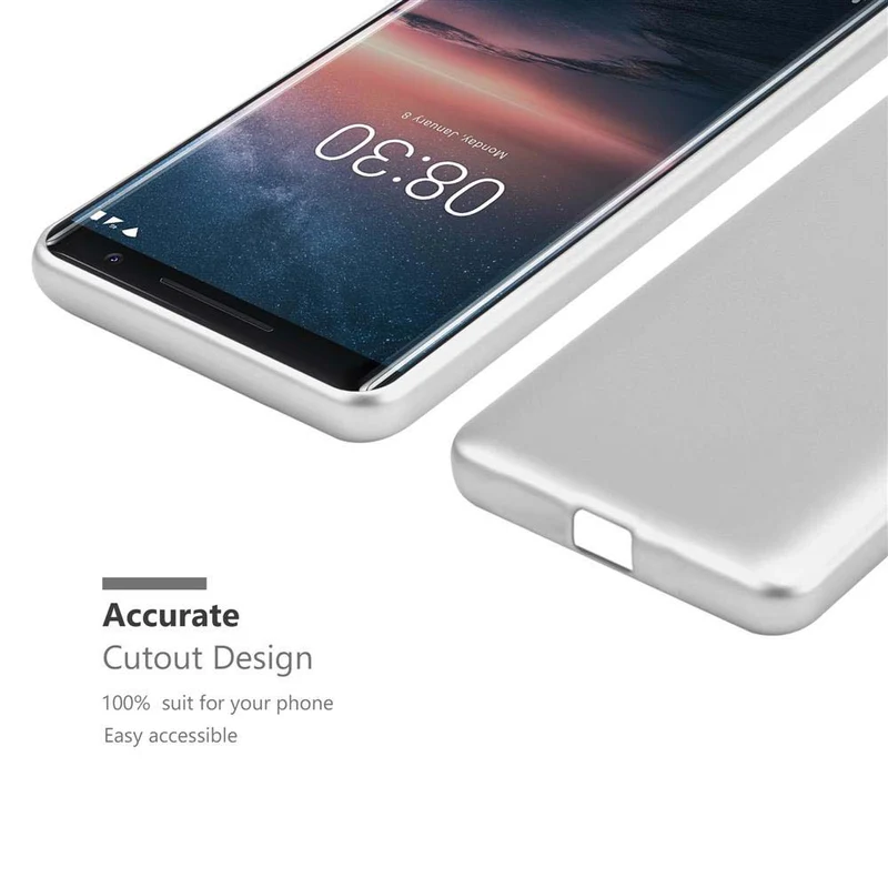 Cadorabo Hülle kompatibel mit Nokia 8 Sirocco Schutzhülle aus flexiblem TPU Silikon
