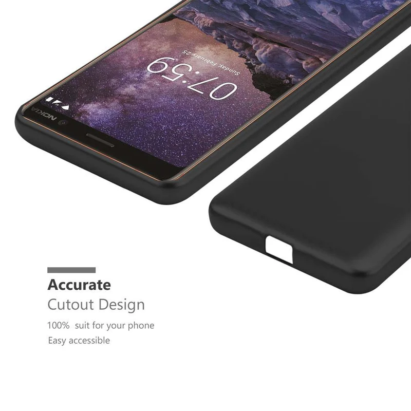 Cadorabo Hülle kompatibel mit Nokia 7 PLUS Schutzhülle aus flexiblem TPU Silikon