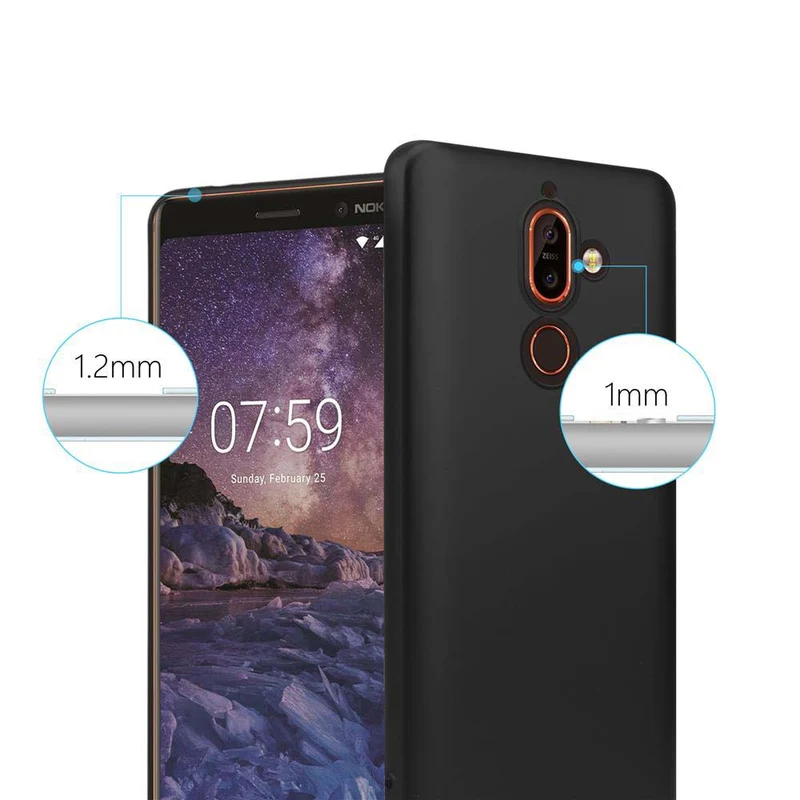 Cadorabo Hülle kompatibel mit Nokia 7 PLUS Schutzhülle aus flexiblem TPU Silikon