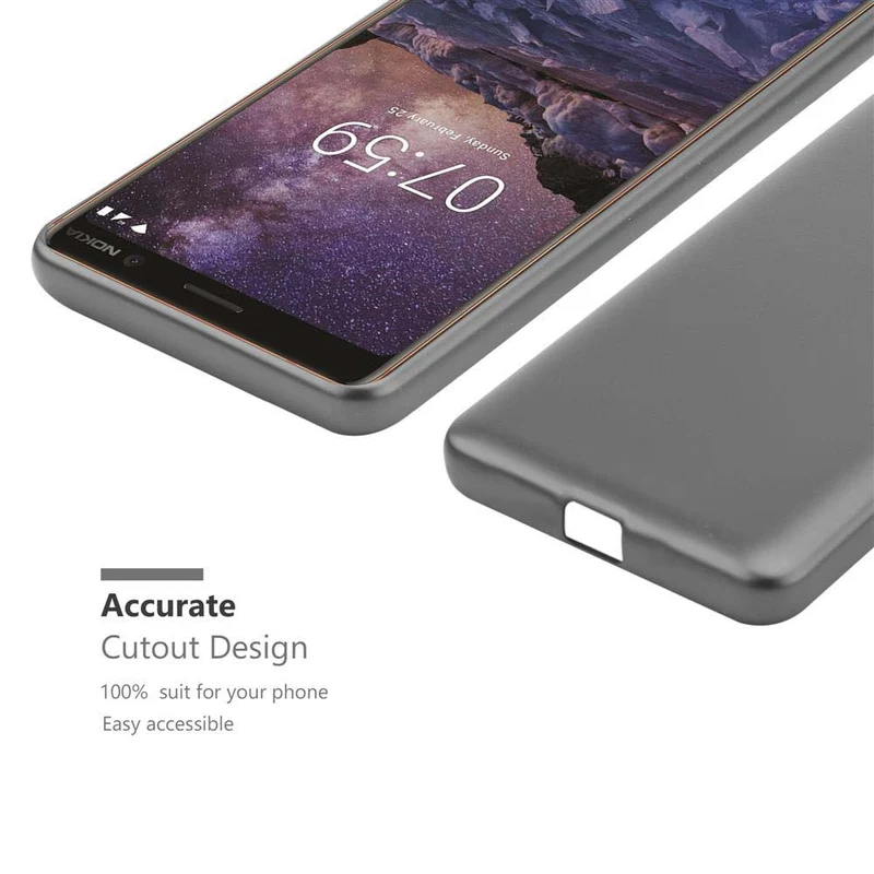 Cadorabo Hülle kompatibel mit Nokia 7 PLUS Schutzhülle aus flexiblem TPU Silikon