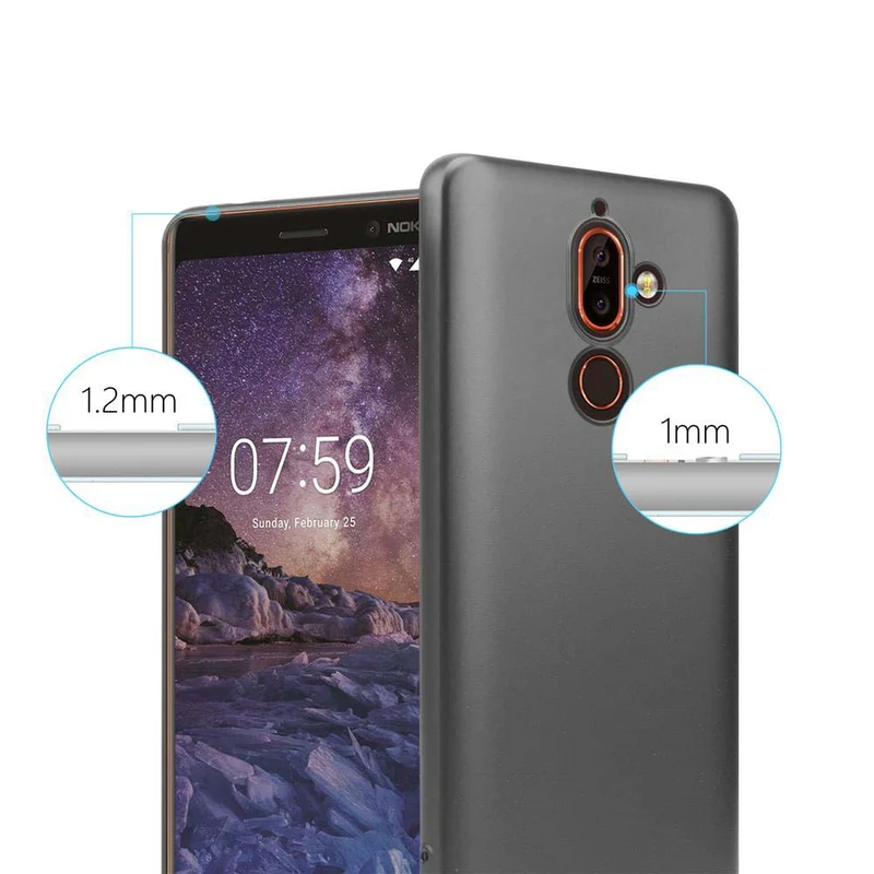 Cadorabo Hülle kompatibel mit Nokia 7 PLUS Schutzhülle aus flexiblem TPU Silikon
