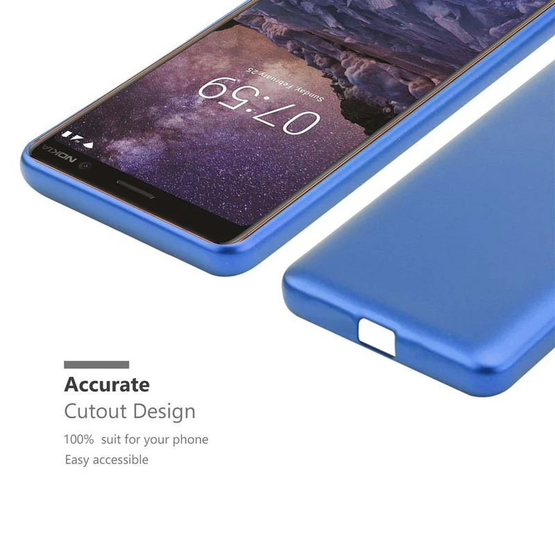 Cadorabo Hülle kompatibel mit Nokia 7 PLUS Schutzhülle aus flexiblem TPU Silikon