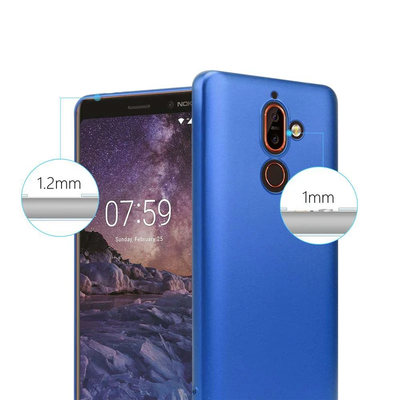 Cadorabo Hülle kompatibel mit Nokia 7 PLUS Schutzhülle aus flexiblem TPU Silikon