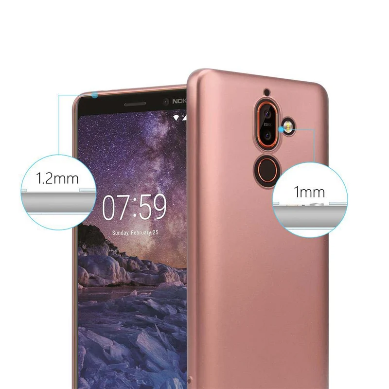 Cadorabo Hülle kompatibel mit Nokia 7 PLUS Schutzhülle aus flexiblem TPU Silikon