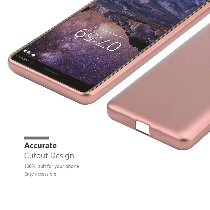Cadorabo Hülle kompatibel mit Nokia 7 PLUS Schutzhülle aus flexiblem TPU Silikon