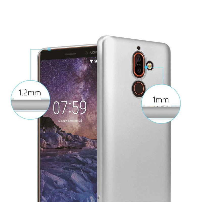 Cadorabo Hülle kompatibel mit Nokia 7 PLUS Schutzhülle aus flexiblem TPU Silikon