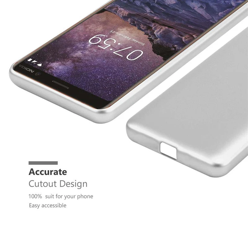 Cadorabo Hülle kompatibel mit Nokia 7 PLUS Schutzhülle aus flexiblem TPU Silikon