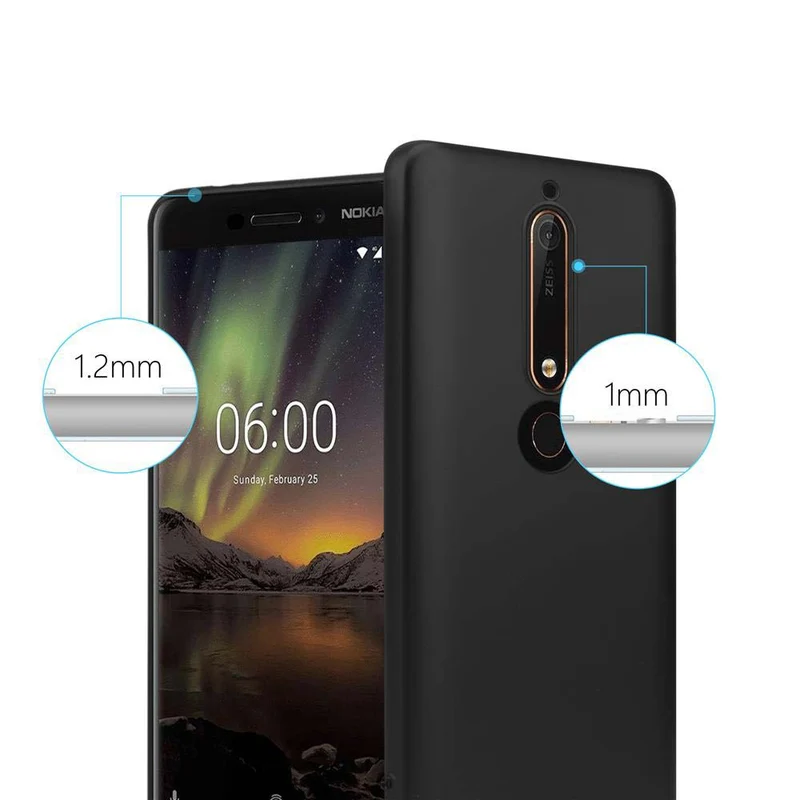 Cadorabo Hülle kompatibel mit Nokia 6,1 Schutzhülle aus flexiblem TPU Silikon