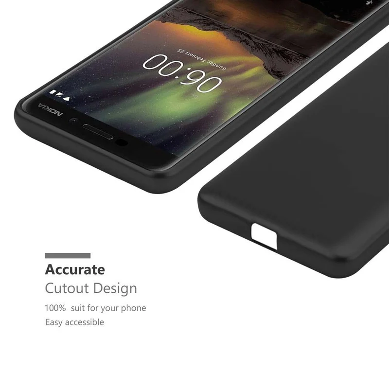 Cadorabo Hülle kompatibel mit Nokia 6,1 Schutzhülle aus flexiblem TPU Silikon