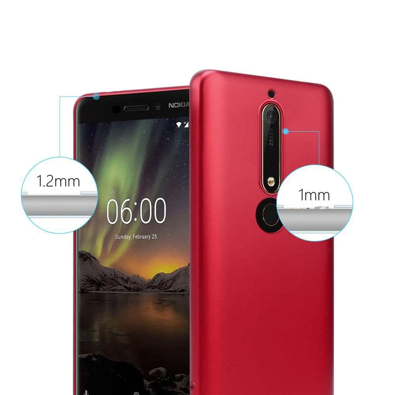 Cadorabo Hülle kompatibel mit Nokia 6,1 Schutzhülle aus flexiblem TPU Silikon
