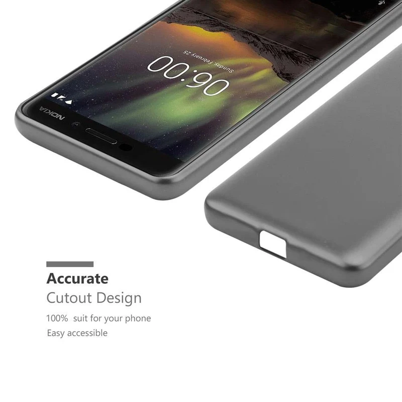Cadorabo Hülle kompatibel mit Nokia 6,1 Schutzhülle aus flexiblem TPU Silikon