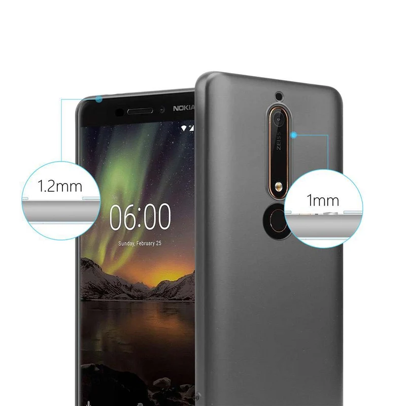 Cadorabo Hülle kompatibel mit Nokia 6,1 Schutzhülle aus flexiblem TPU Silikon
