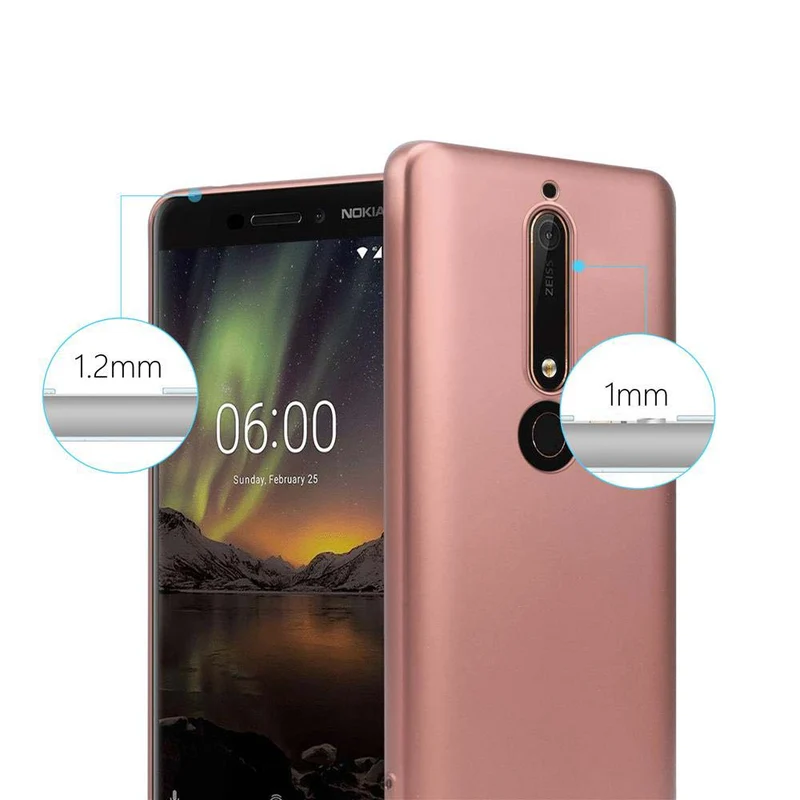 Cadorabo Hülle kompatibel mit Nokia 6,1 Schutzhülle aus flexiblem TPU Silikon