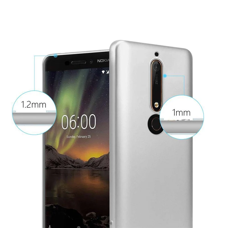 Cadorabo Hülle kompatibel mit Nokia 6,1 Schutzhülle aus flexiblem TPU Silikon