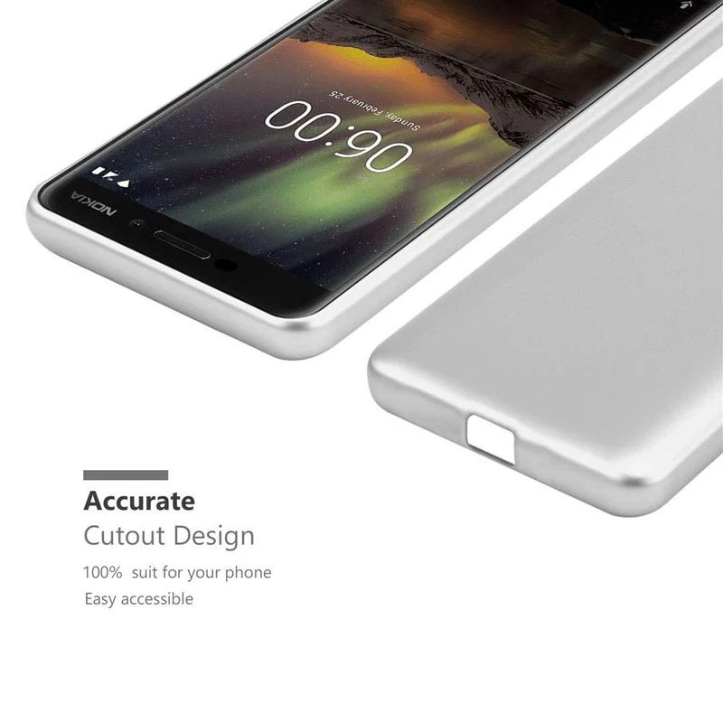 Cadorabo Hülle kompatibel mit Nokia 6,1 Schutzhülle aus flexiblem TPU Silikon