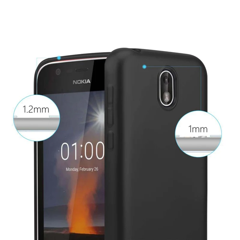 Cadorabo Hülle kompatibel mit Nokia 1 2018 Schutzhülle aus flexiblem TPU Silikon