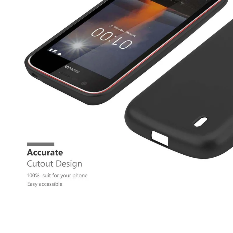 Cadorabo Hülle kompatibel mit Nokia 1 2018 Schutzhülle aus flexiblem TPU Silikon