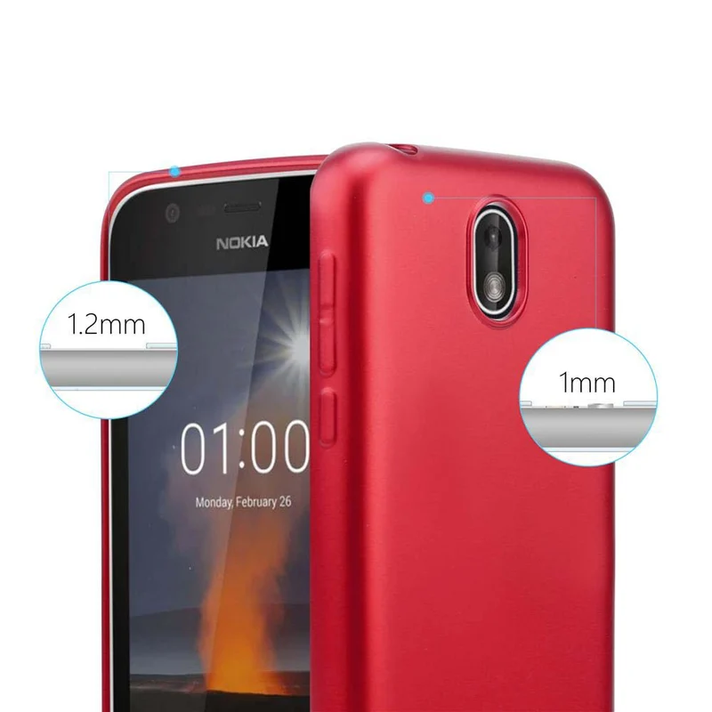 Cadorabo Hülle kompatibel mit Nokia 1 2018 Schutzhülle aus flexiblem TPU Silikon