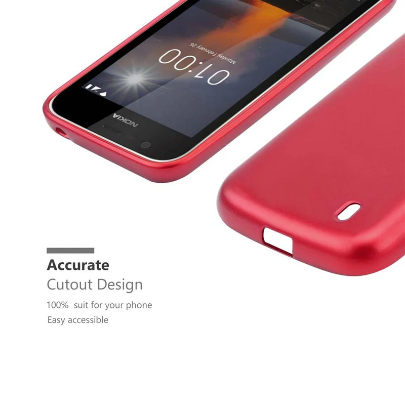 Cadorabo Hülle kompatibel mit Nokia 1 2018 Schutzhülle aus flexiblem TPU Silikon