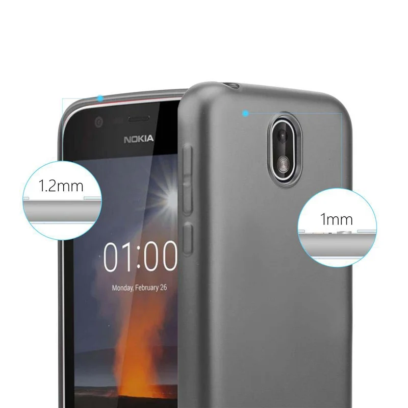 Cadorabo Hülle kompatibel mit Nokia 1 2018 Schutzhülle aus flexiblem TPU Silikon