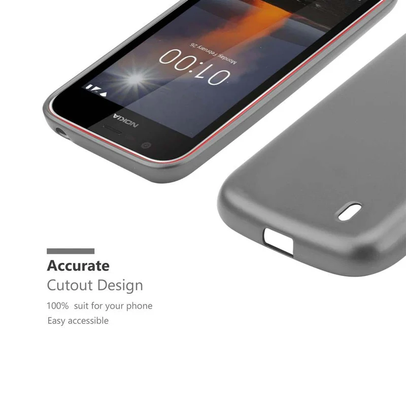 Cadorabo Hülle kompatibel mit Nokia 1 2018 Schutzhülle aus flexiblem TPU Silikon
