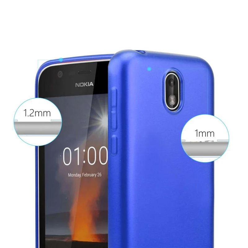 Cadorabo Hülle kompatibel mit Nokia 1 2018 Schutzhülle aus flexiblem TPU Silikon