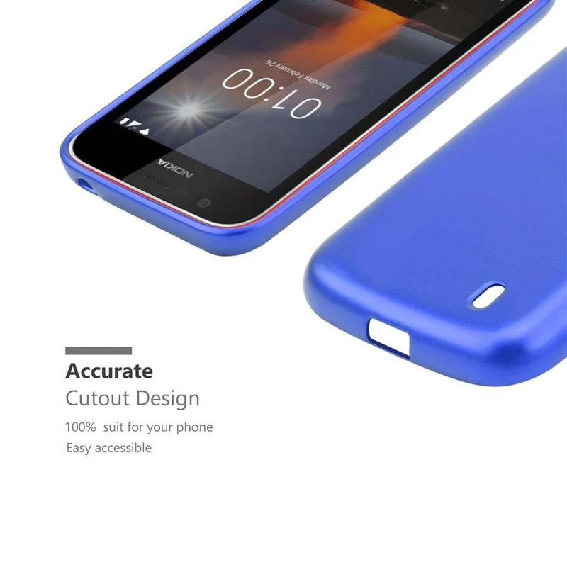 Cadorabo Hülle kompatibel mit Nokia 1 2018 Schutzhülle aus flexiblem TPU Silikon