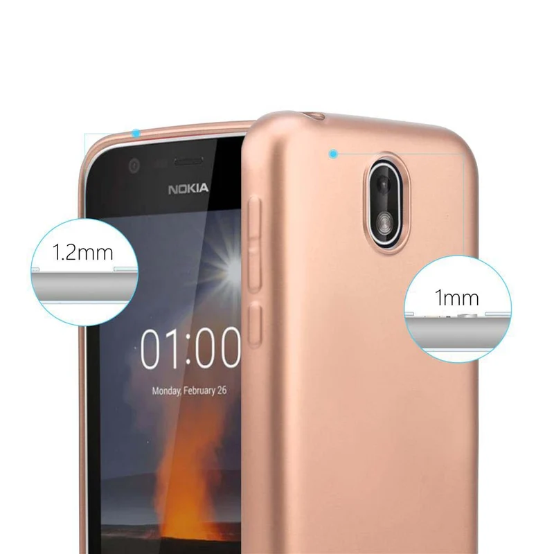 Cadorabo Hülle kompatibel mit Nokia 1 2018 Schutzhülle aus flexiblem TPU Silikon