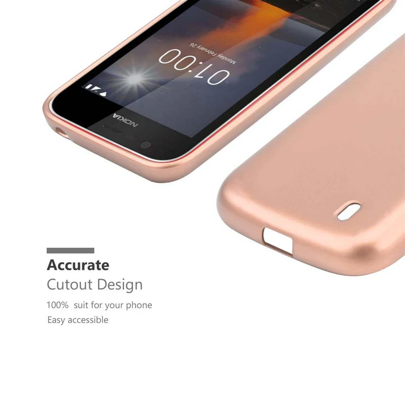 Cadorabo Hülle kompatibel mit Nokia 1 2018 Schutzhülle aus flexiblem TPU Silikon