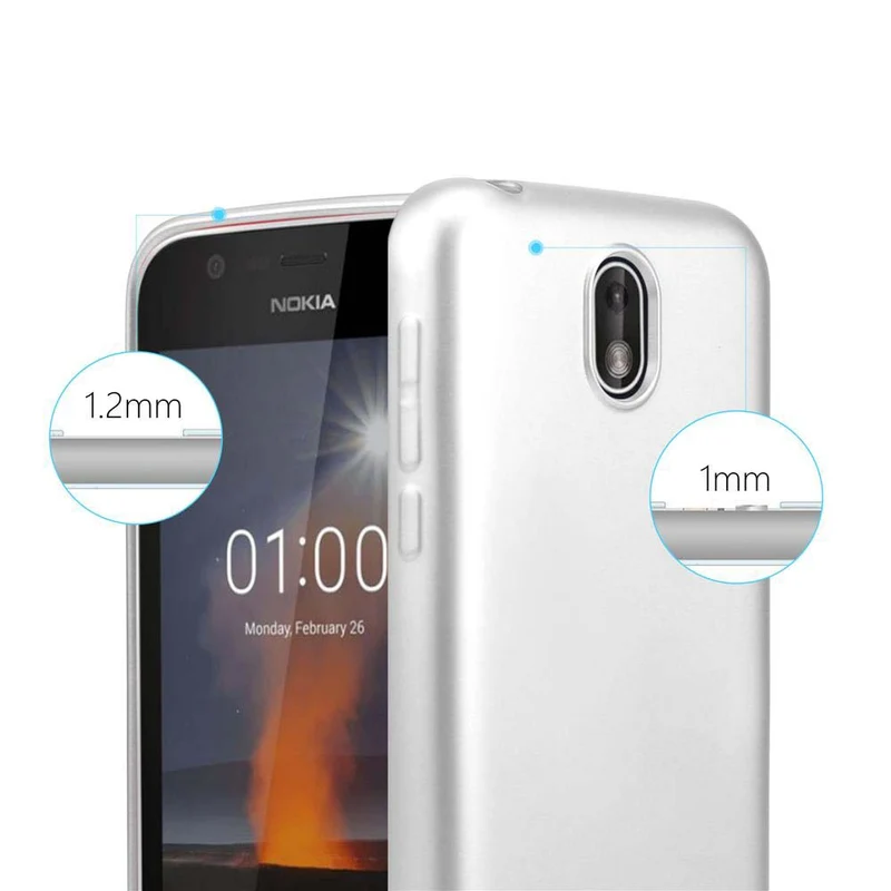 Cadorabo Hülle kompatibel mit Nokia 1 2018 Schutzhülle aus flexiblem TPU Silikon