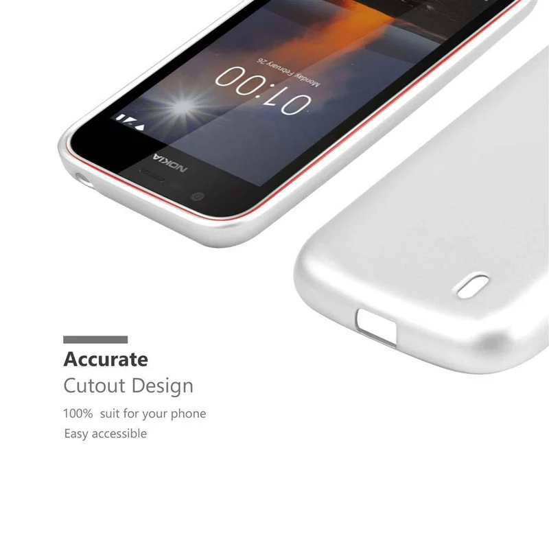 Cadorabo Hülle kompatibel mit Nokia 1 2018 Schutzhülle aus flexiblem TPU Silikon