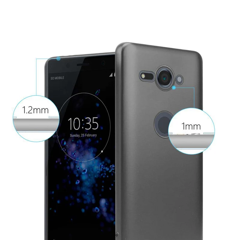 Cadorabo Hülle kompatibel mit Sony Xperia XZ2 COMPACT Schutzhülle aus flexiblem TPU Silikon