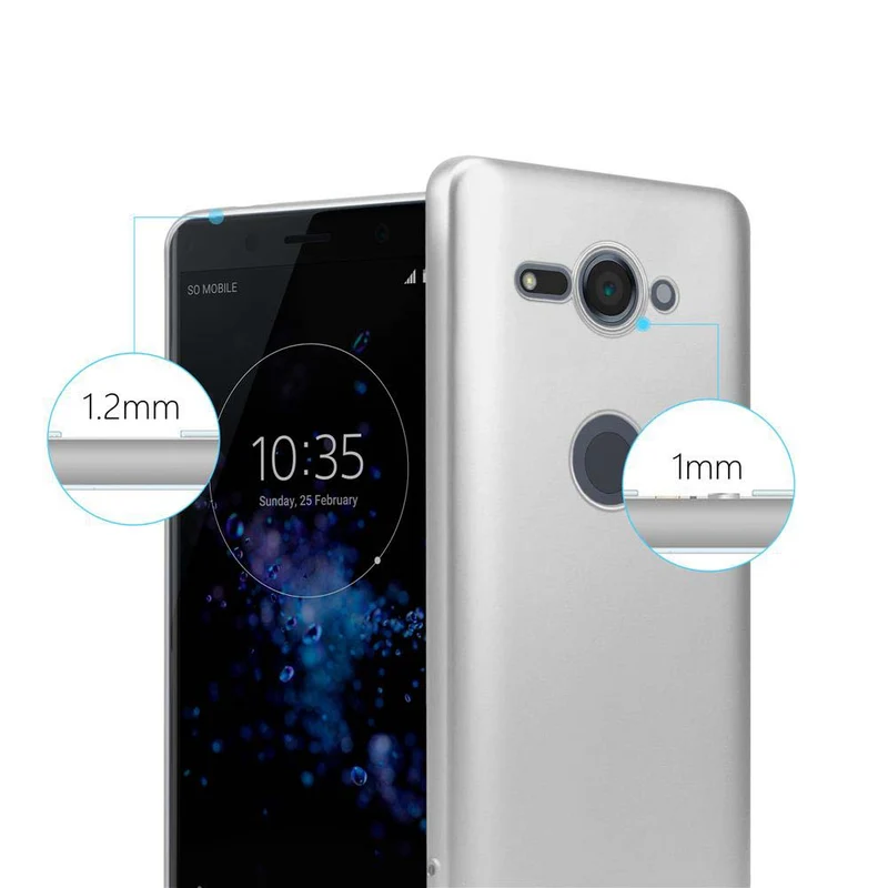 Cadorabo Hülle kompatibel mit Sony Xperia XZ2 COMPACT Schutzhülle aus flexiblem TPU Silikon