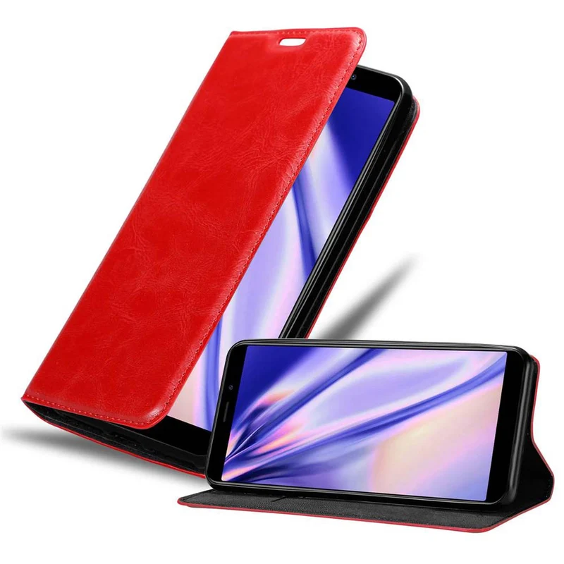 Cadorabo Hülle kompatibel mit MEIZU M6S Schutzhülle mit Magnetverschluss, Standfunktion und Kartenfach
