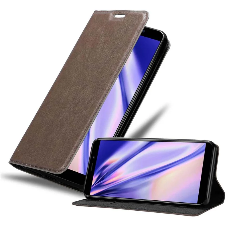 Cadorabo Hülle kompatibel mit MEIZU M6S Schutzhülle mit Magnetverschluss, Standfunktion und Kartenfach