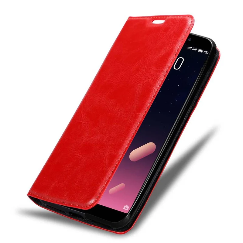 Cadorabo Hülle kompatibel mit MEIZU M6S Schutzhülle mit Magnetverschluss, Standfunktion und Kartenfach