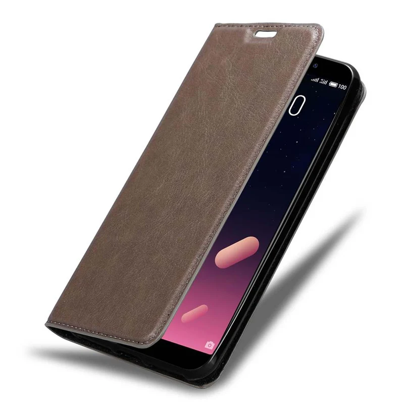 Cadorabo Hülle kompatibel mit MEIZU M6S Schutzhülle mit Magnetverschluss, Standfunktion und Kartenfach