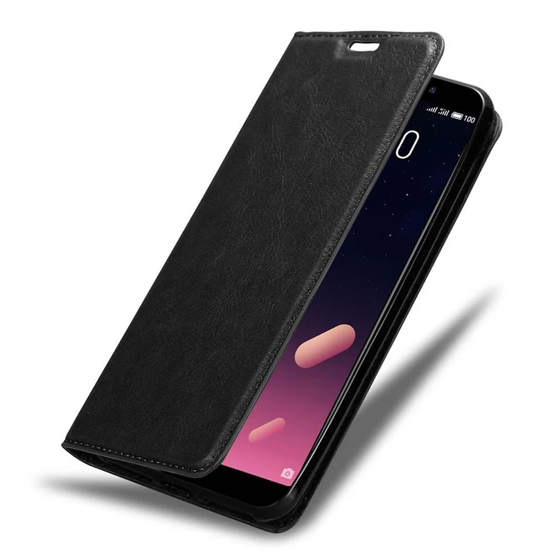Cadorabo Hülle kompatibel mit MEIZU M6S Schutzhülle mit Magnetverschluss, Standfunktion und Kartenfach
