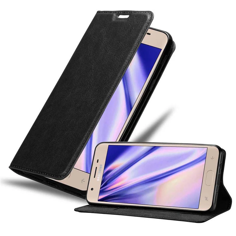 Cadorabo Hülle kompatibel mit Samsung Galaxy J3 2018 Schutzhülle mit Magnetverschluss, Standfunktion und Kartenfach