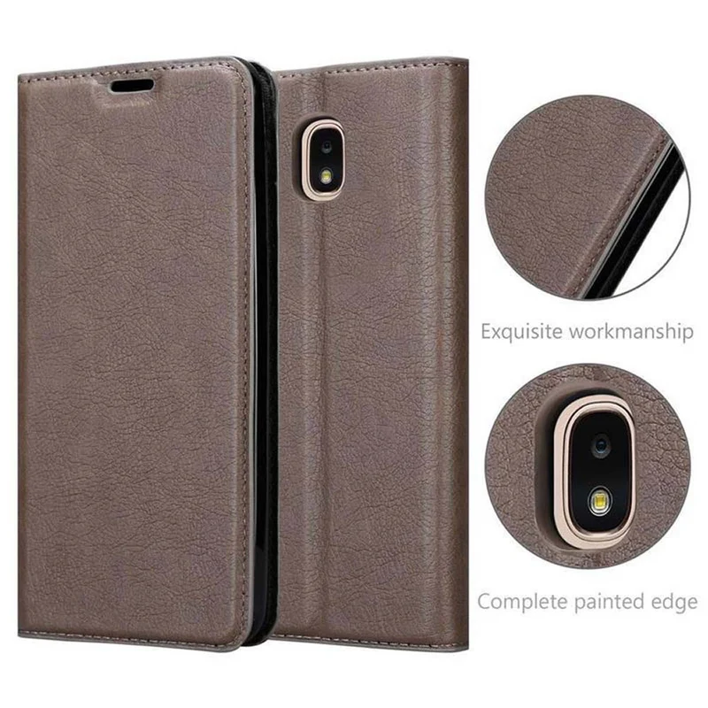 Cadorabo Hülle kompatibel mit Samsung Galaxy J3 2018 Schutzhülle mit Magnetverschluss, Standfunktion und Kartenfach